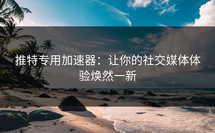 推特专用加速器：让你的社交媒体体验焕然一新