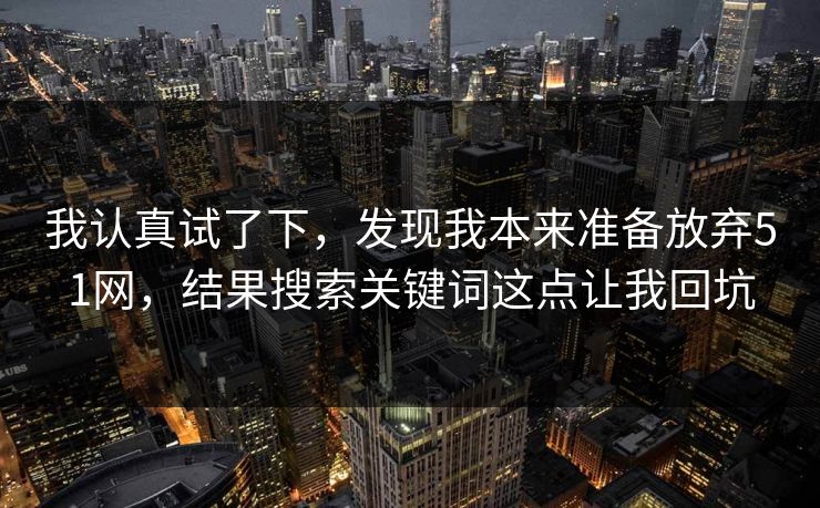我认真试了下，发现我本来准备放弃51网，结果搜索关键词这点让我回坑